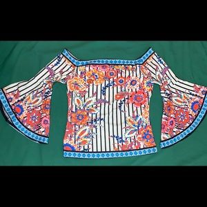 Boston Proper Off-the-Shoulder Bell-Sleeve Top